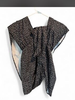 Black Polka Dot Sleeveless tie romper